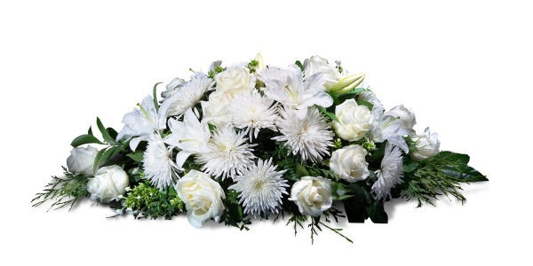 Almofada de flores brancas de luto - Interflora