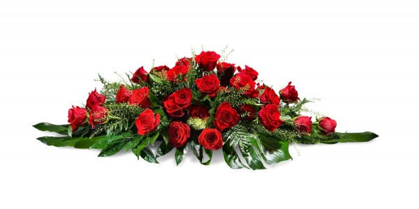 Almofada de rosas vermelhas de luto - Interflora. Que cor de rosas de enterro escolher?