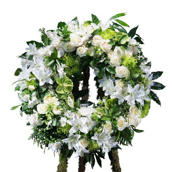 Coroa de flores brancas de luto - Interflora
