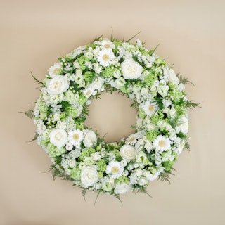 Coroa Fúnebre Branca e Verde