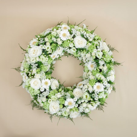 Coroa Fúnebre Branca e Verde