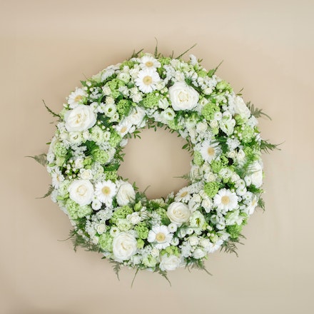 Coroa Fúnebre Branca e Verde