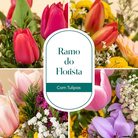 Ramo Criativo do Florista com Tulipas - Multicolorido