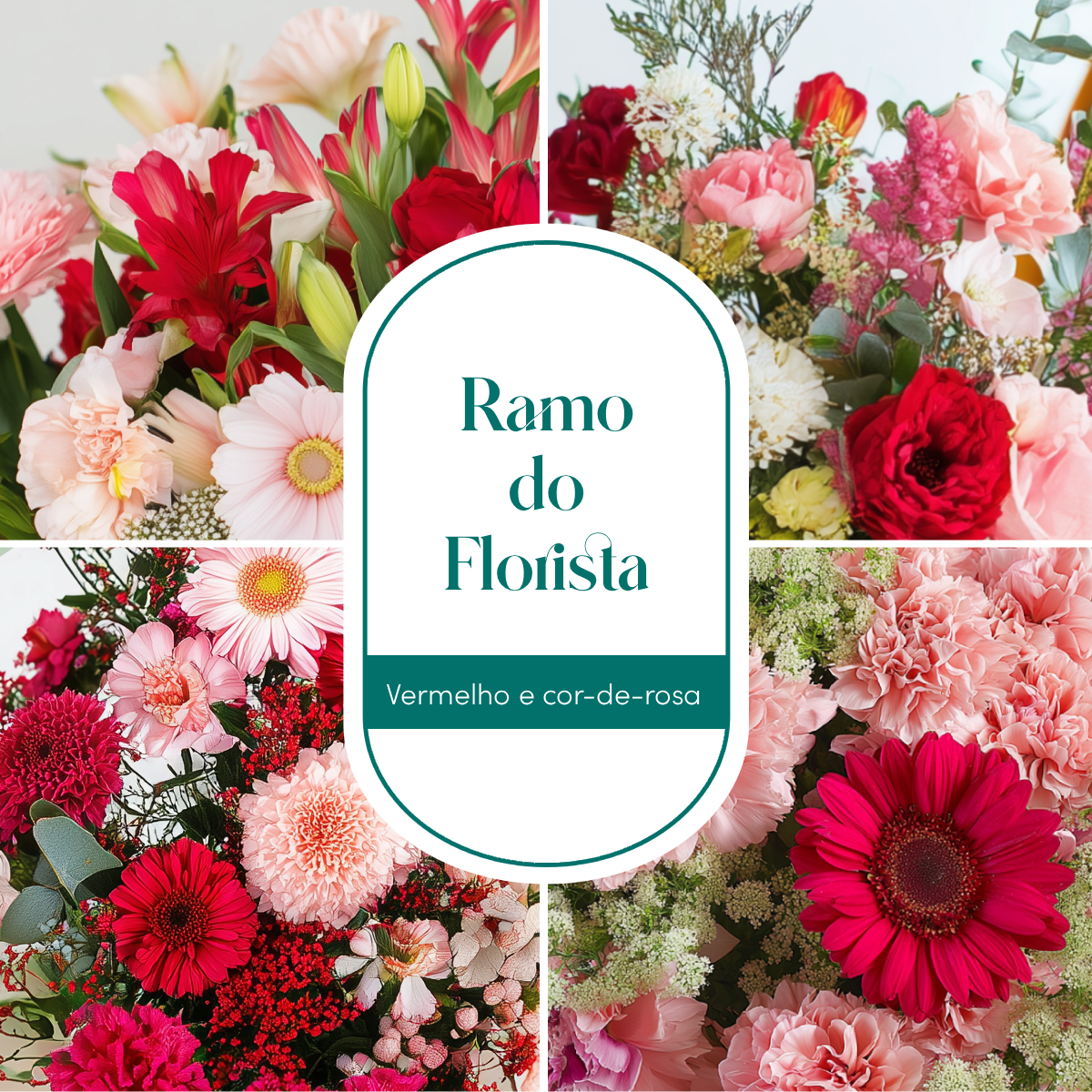 Ramo do Florista em vermelho e rosa